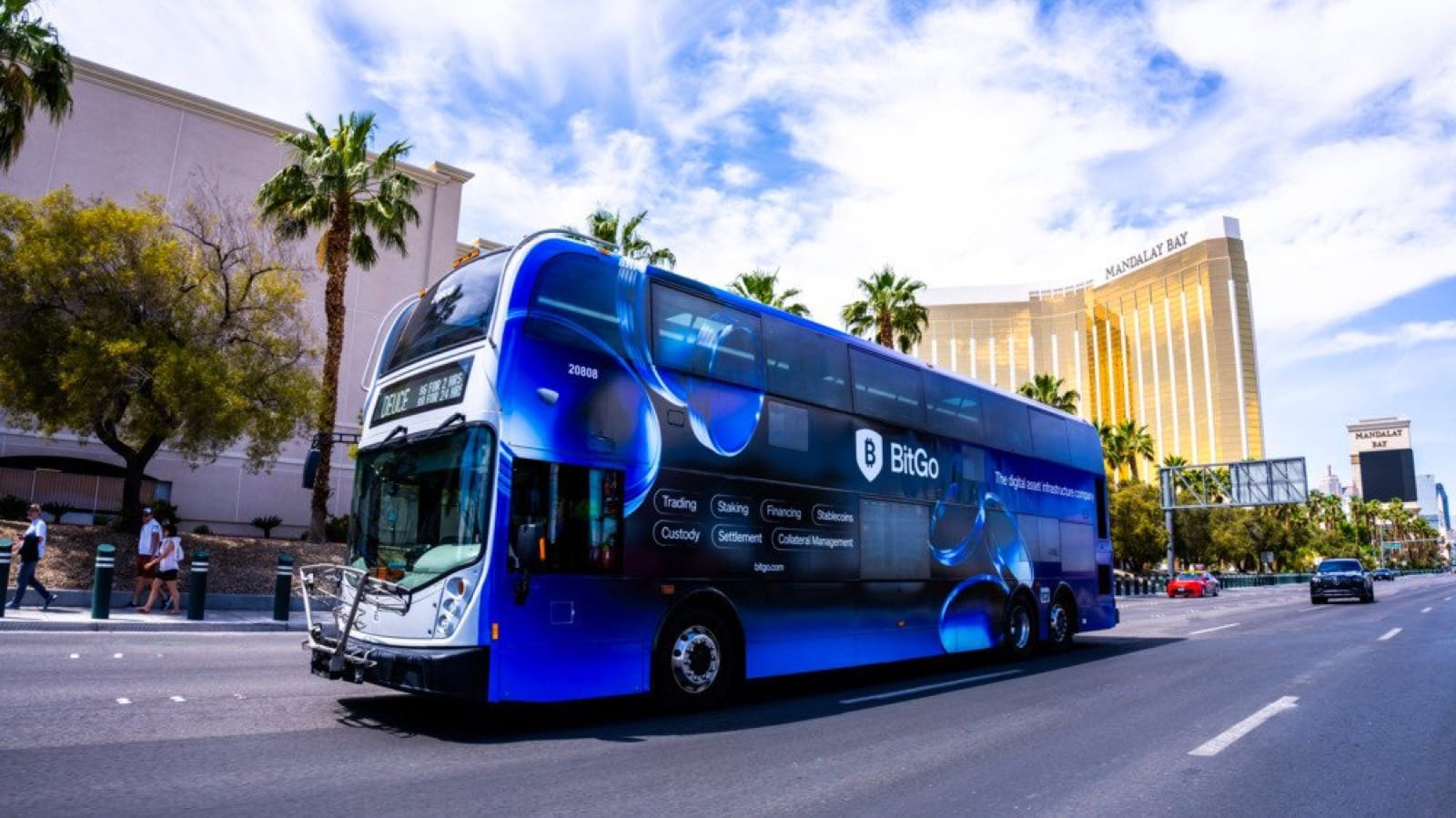 BitGo campaign on a Las Vegas bus