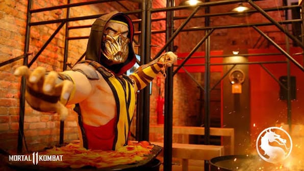 Scorpion in Mortal Kombat 11 promotional artwork